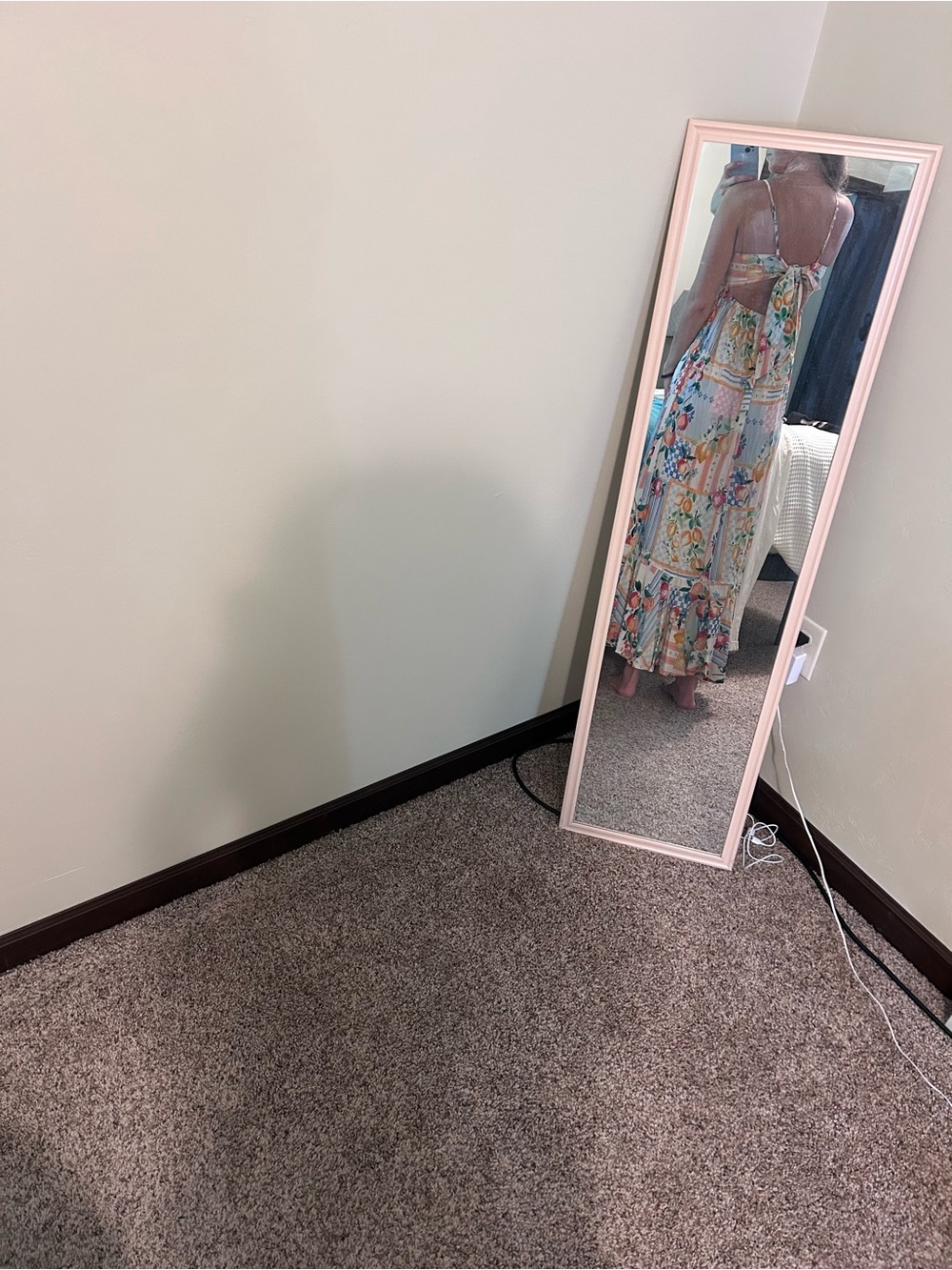Fruit & Floral Maxi Slip Dress with Adjustable Spaghetti Straps - Picture 4 of 4